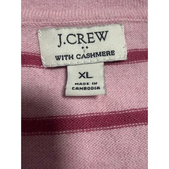 J CREW Cashmere Collared Sweater Vivid Fuchsia Oversized Sporty Women's XL - Picture 2 of 6